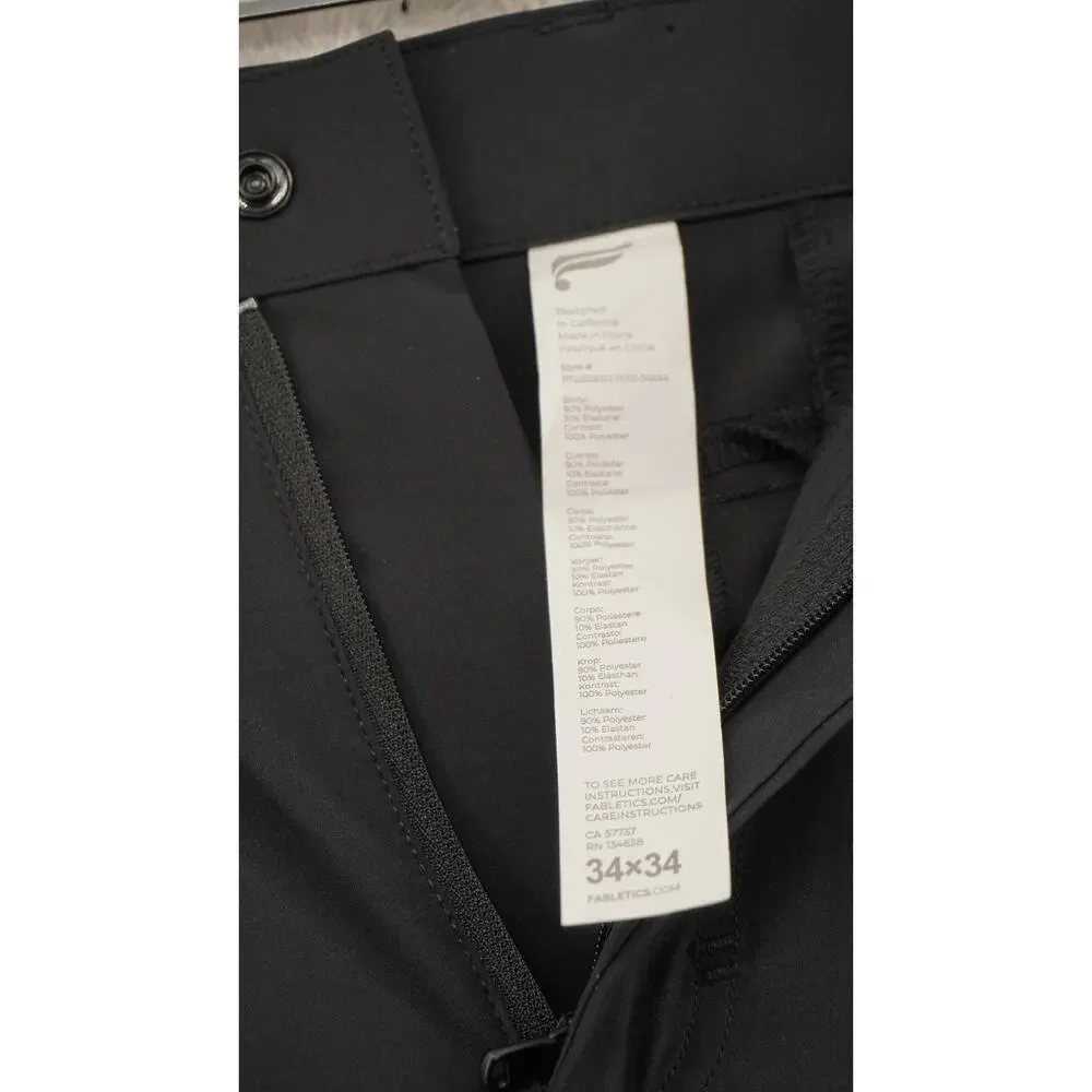 Fabletics Men’s 24/7 Pant Black Size 34x34 – Stretch Athletic Slim